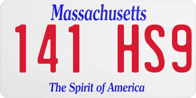 MA license plate 141HS9