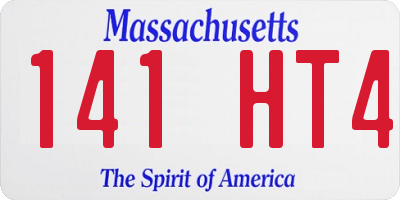 MA license plate 141HT4