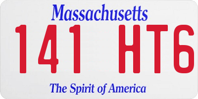MA license plate 141HT6