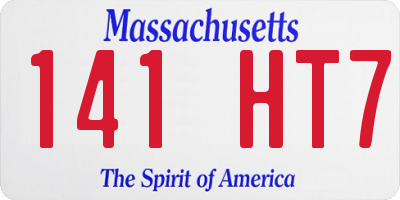 MA license plate 141HT7