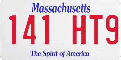 MA license plate 141HT9