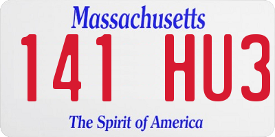 MA license plate 141HU3