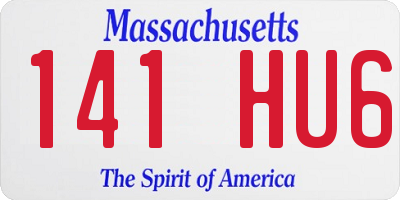MA license plate 141HU6
