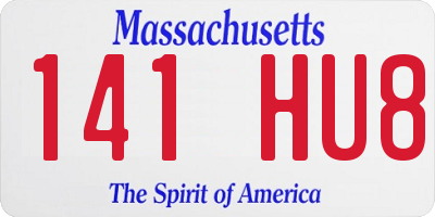 MA license plate 141HU8