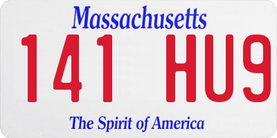 MA license plate 141HU9