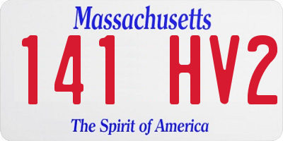 MA license plate 141HV2