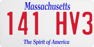 MA license plate 141HV3