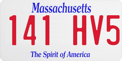 MA license plate 141HV5