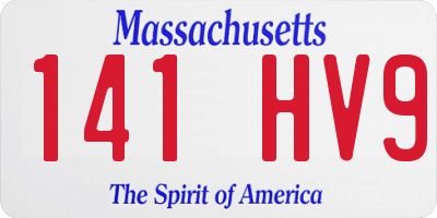 MA license plate 141HV9