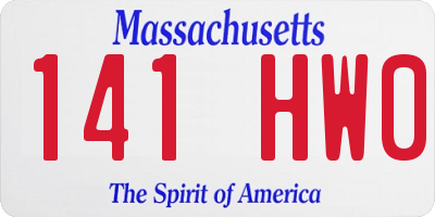 MA license plate 141HW0