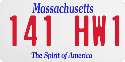 MA license plate 141HW1