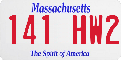 MA license plate 141HW2