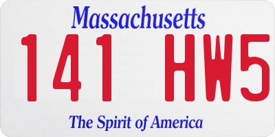 MA license plate 141HW5