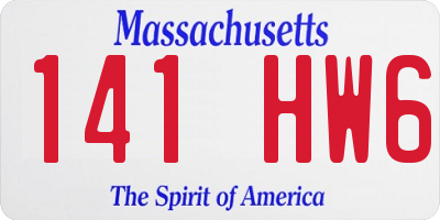 MA license plate 141HW6