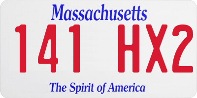 MA license plate 141HX2