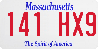 MA license plate 141HX9