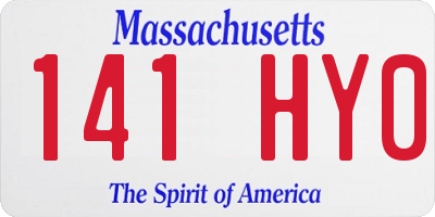 MA license plate 141HY0