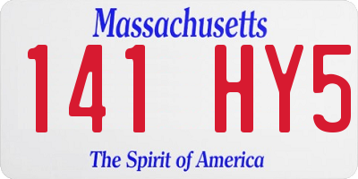 MA license plate 141HY5