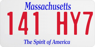 MA license plate 141HY7
