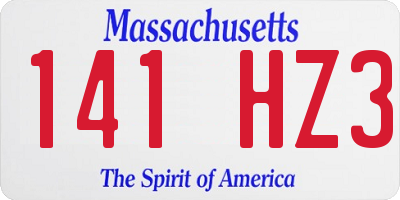 MA license plate 141HZ3