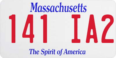 MA license plate 141IA2