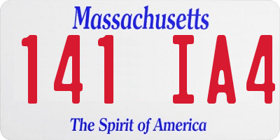 MA license plate 141IA4