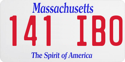 MA license plate 141IB0