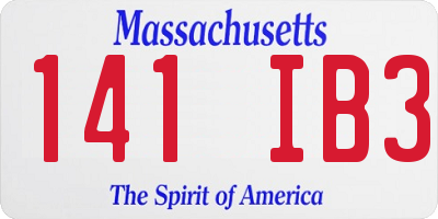 MA license plate 141IB3