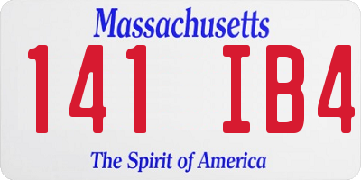 MA license plate 141IB4