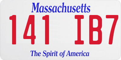 MA license plate 141IB7