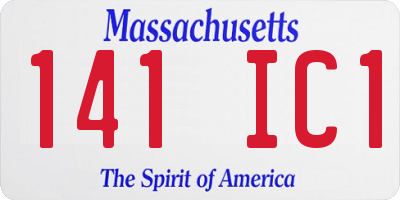 MA license plate 141IC1
