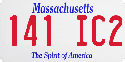 MA license plate 141IC2