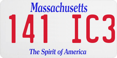 MA license plate 141IC3
