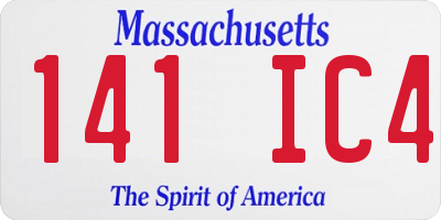 MA license plate 141IC4