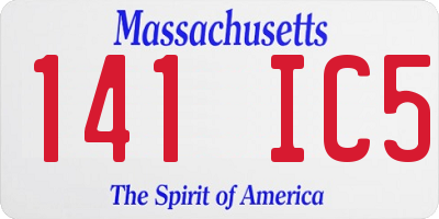 MA license plate 141IC5