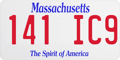 MA license plate 141IC9