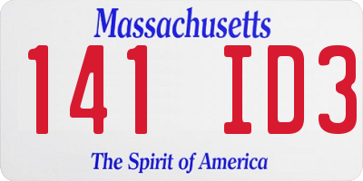 MA license plate 141ID3