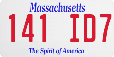 MA license plate 141ID7