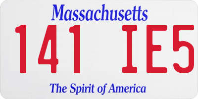 MA license plate 141IE5