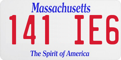 MA license plate 141IE6