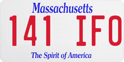 MA license plate 141IF0