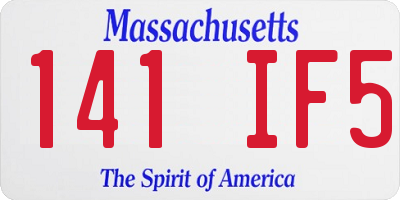 MA license plate 141IF5