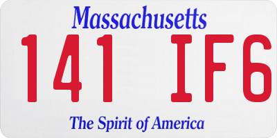 MA license plate 141IF6