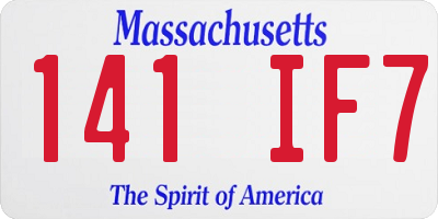 MA license plate 141IF7
