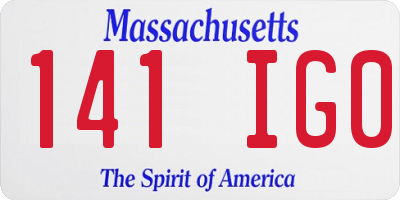 MA license plate 141IG0