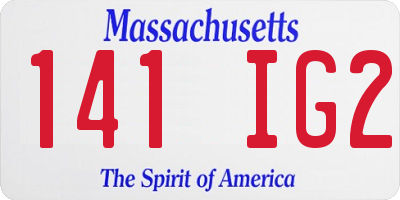 MA license plate 141IG2