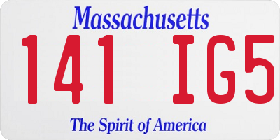 MA license plate 141IG5