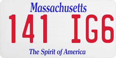 MA license plate 141IG6