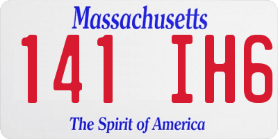 MA license plate 141IH6