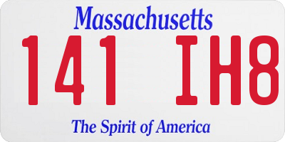 MA license plate 141IH8